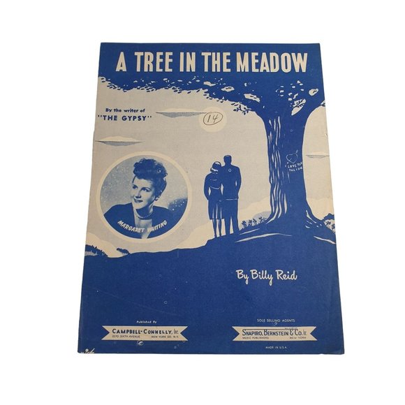 Vintage Sheet Music 1947 A Tree In The Meadow Piano Voice Guitar Easy Listening - Picture 1 of 4